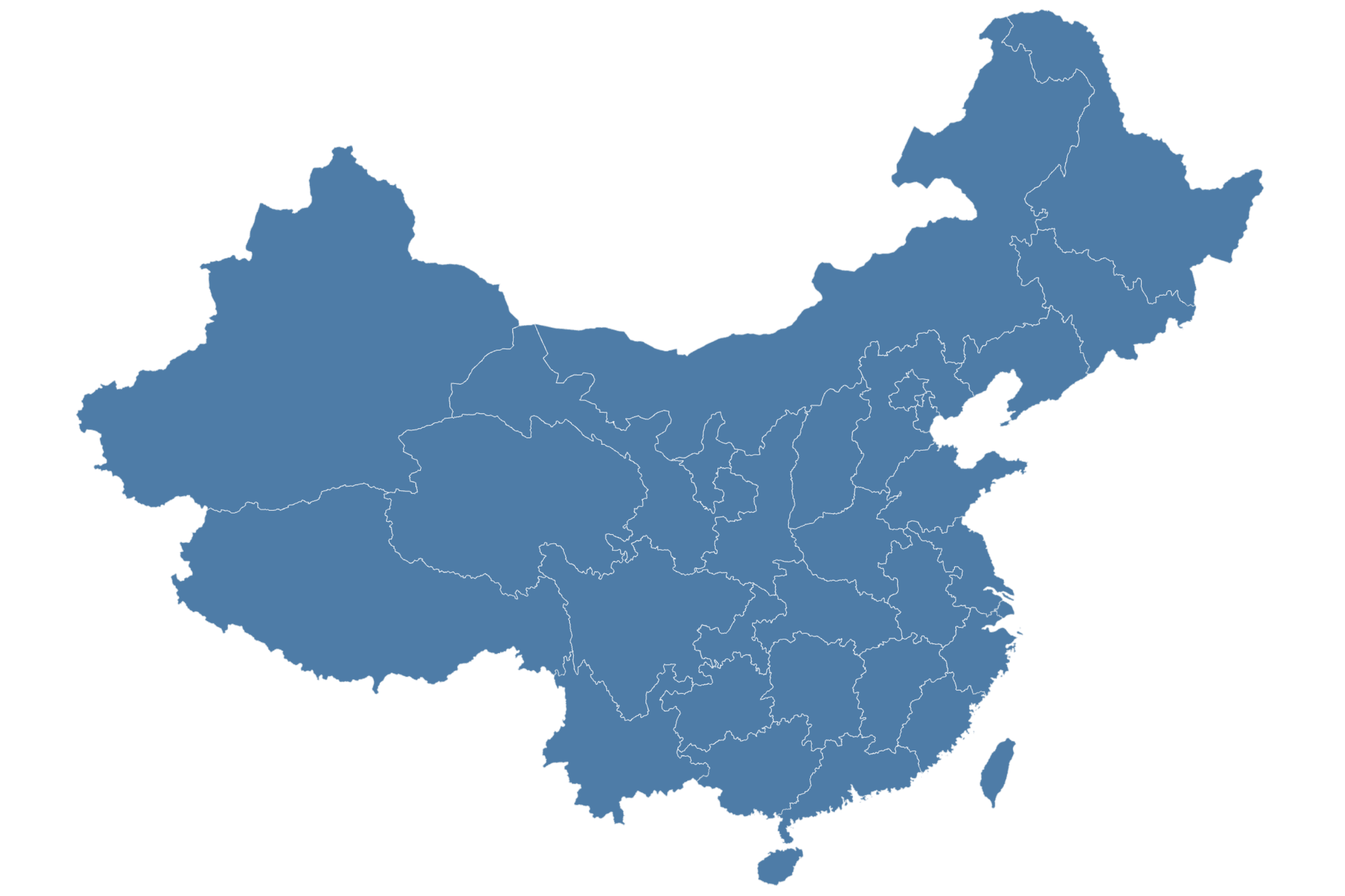China Map showing Beijing, Shanghai, Hangzhou, and Qiandao Lake